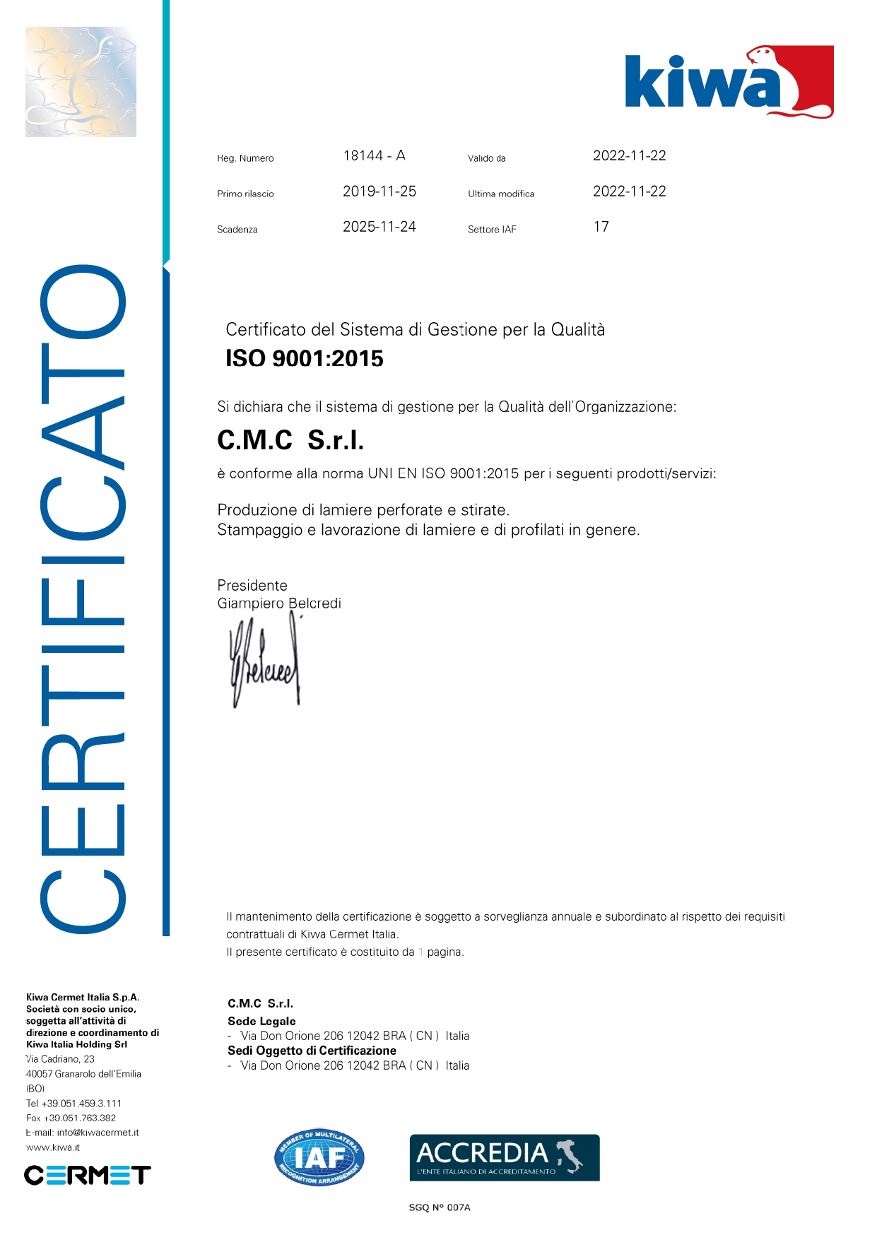 Certificazione ISO 9001